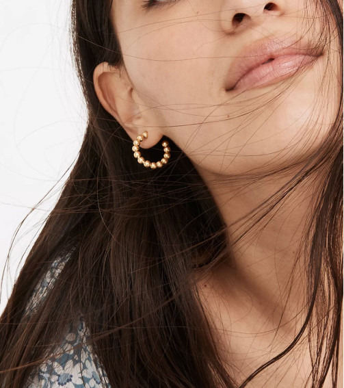 Solid Gold Medium Hoop Earrings