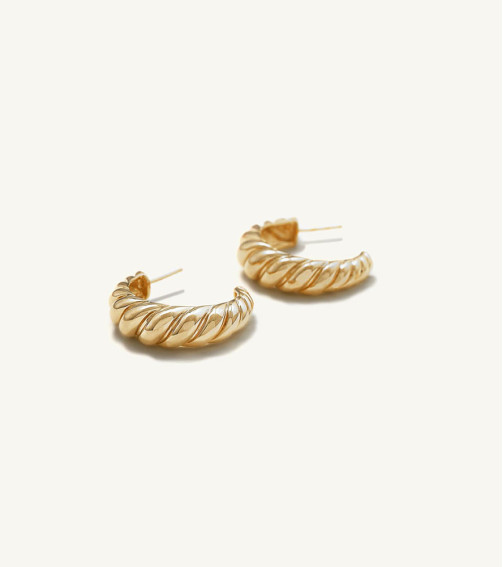 Solid Gold Medium Hoop Earrings